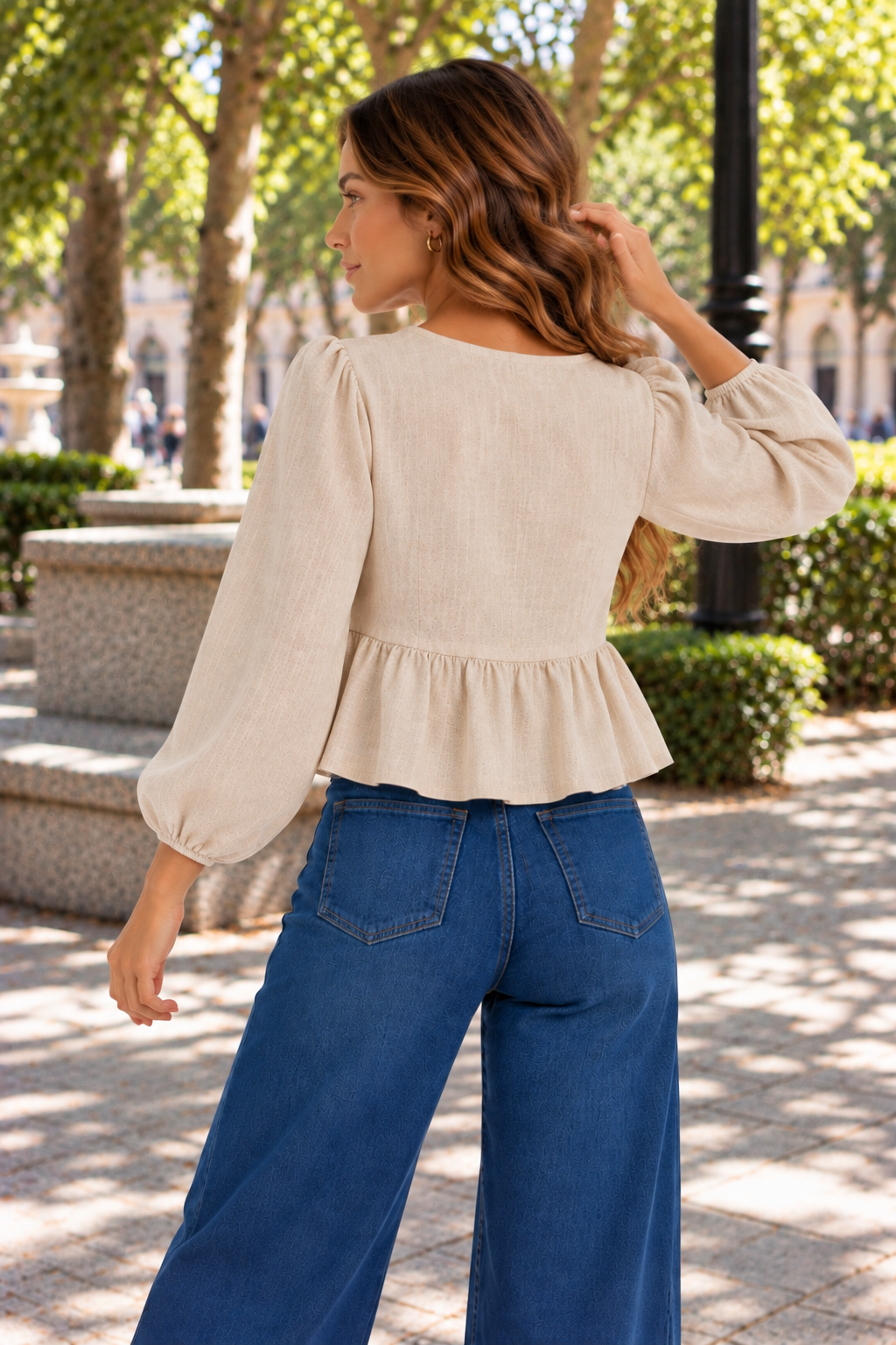 BLUSA VALENTINA BEIGE - Imagen 2